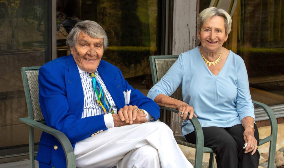 Charles and Margaret Juravinski sit next to each other.