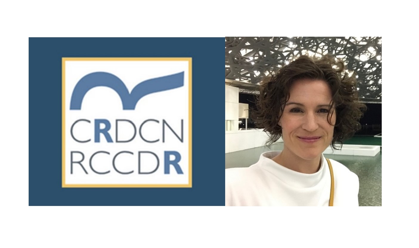 CRDCN logo and headshot of Natalie Harrower.