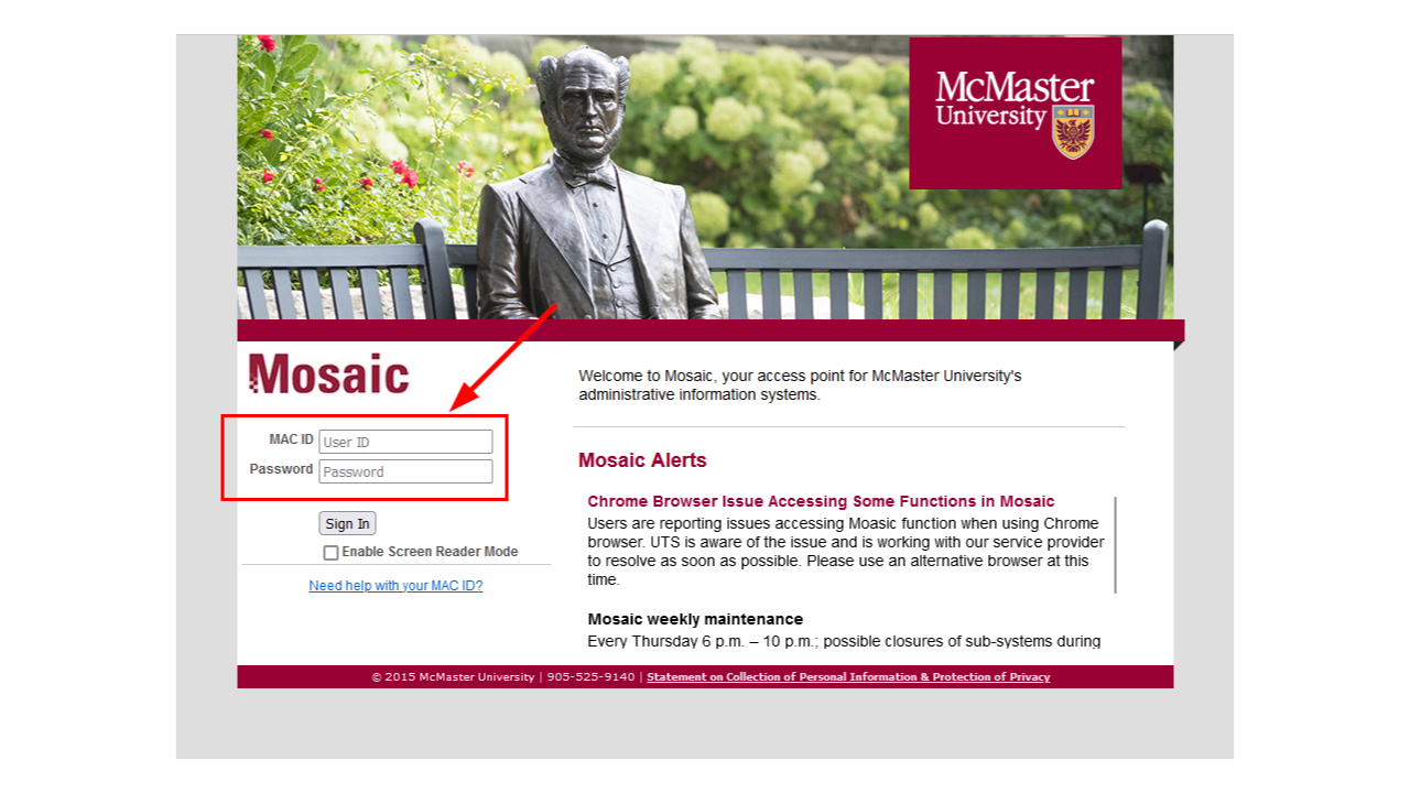 Step 1: Login in to your Mosaic Account