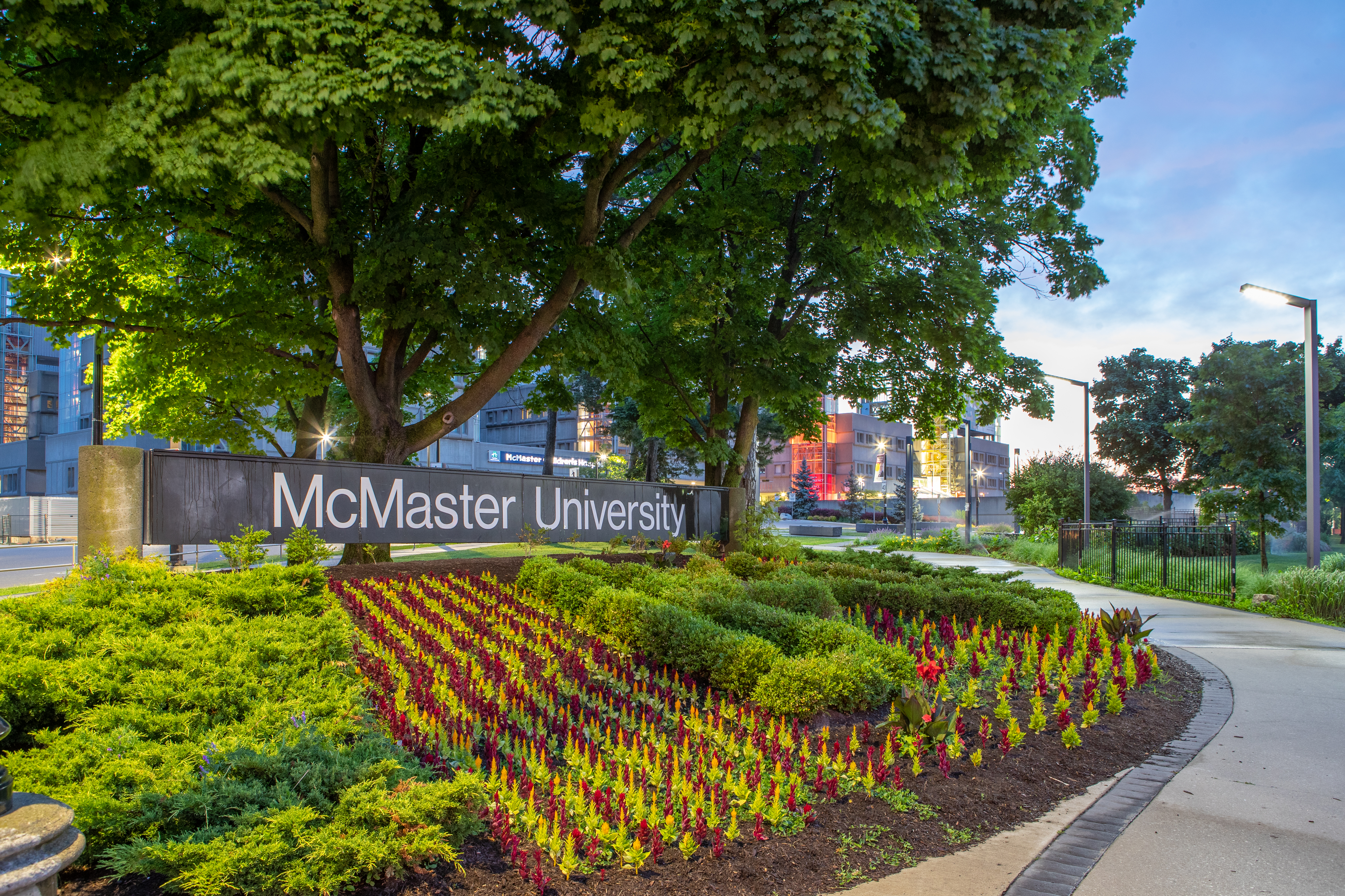McMaster University main campus sign.